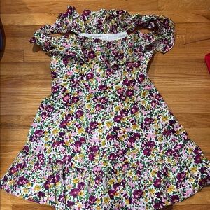 Floral Dress in Purple and Green